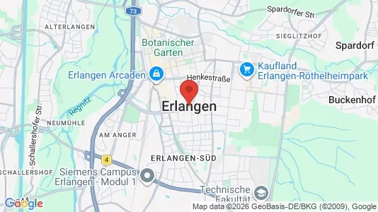 Apartments for rent i Erlangen - kort over placeringen