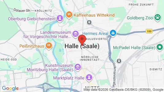 Apartments for rent i Halle (Saale) - kort over placeringen
