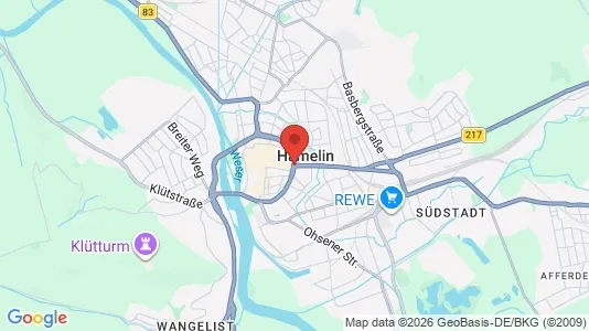 Apartments for rent i Hameln-Pyrmont - kort over placeringen