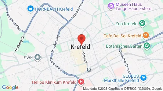 Rooms for rent i Krefeld - kort over placeringen