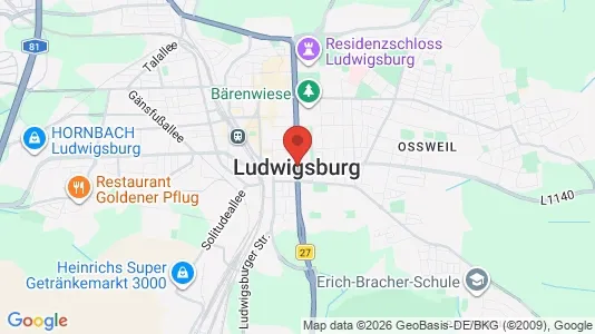 Apartments for rent i Ludwigsburg - kort over placeringen