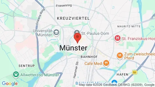 Apartments for rent i Nordrhein-Westfalen Münster - kort over placeringen