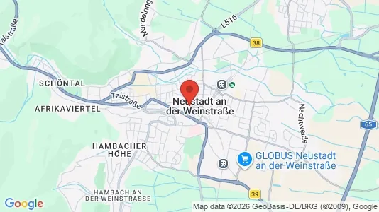 Apartments for rent i Neustadt an der Weinstraße - kort over placeringen