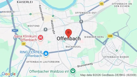 Apartments for rent i Offenbach - kort over placeringen