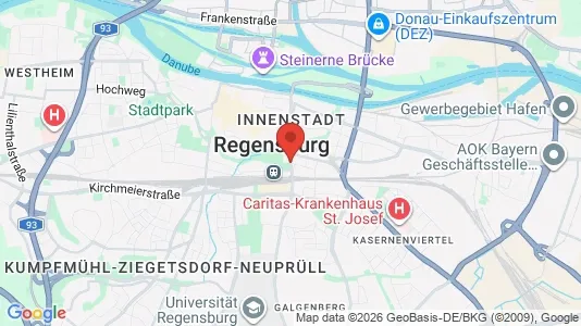 Apartments for rent i Regensburg - kort over placeringen