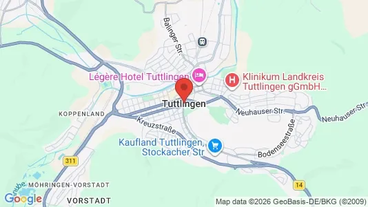 Apartments for rent i Tuttlingen - kort over placeringen