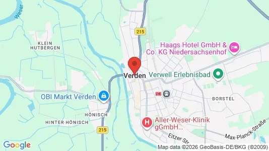 Apartments for rent i Verden - kort over placeringen
