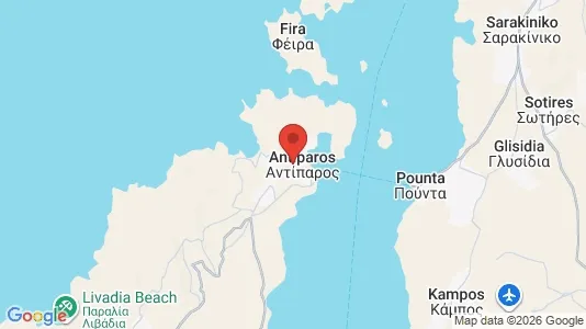 Apartments for rent i Antiparos - kort over placeringen