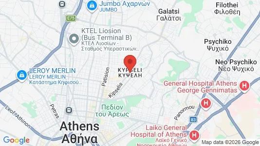 Houses for rent i Athens Kypseli - kort over placeringen