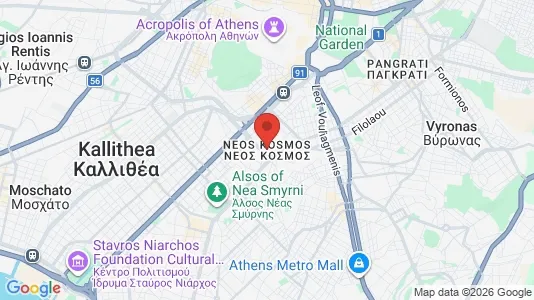 Apartments for rent i Athens Neos Kosmos - kort over placeringen