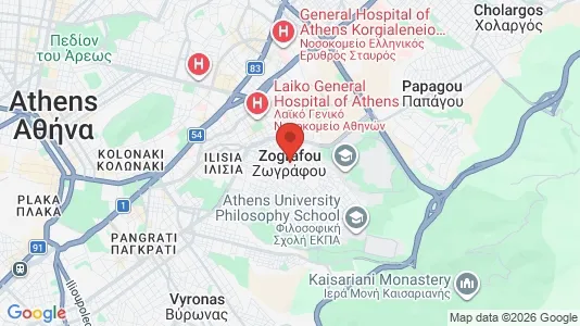 Apartments for rent i Athens Zografos - kort over placeringen