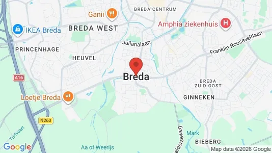 Houses for rent i Breda - kort over placeringen