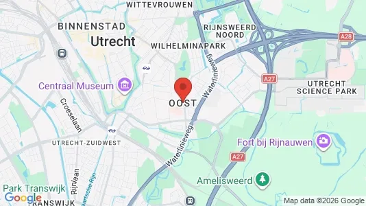 Apartments for rent i Utrecht Oost - kort over placeringen