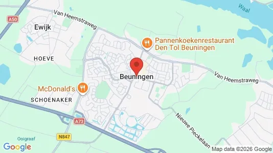 Houses for rent i Beuningen - kort over placeringen