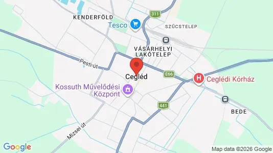 Houses for rent i Ceglédi - kort over placeringen
