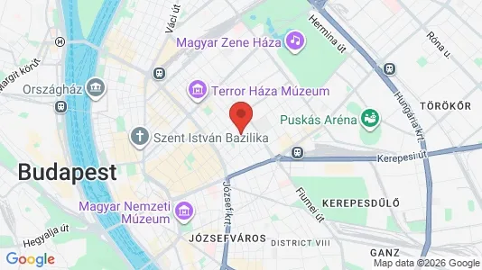 Houses for rent i Budapest Erzsébetváros - kort over placeringen