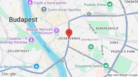 Houses for rent i Budapest Józsefváros - kort over placeringen