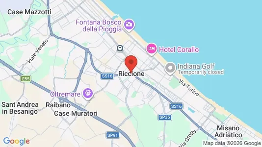 Apartments for rent i Riccione - kort over placeringen