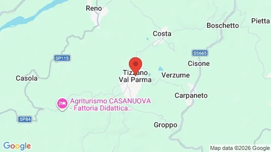 Apartments for rent i Tizzano Val Parma - kort over placeringen