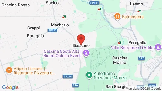 Apartments for rent i Biassono - kort over placeringen