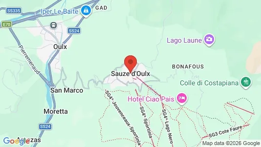 Apartments for rent i Sauze d'Oulx - kort over placeringen