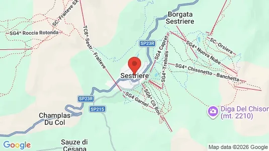 Apartments for rent i Sestriere - kort over placeringen