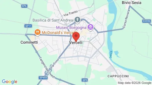 Apartments for rent i Vercelli - kort over placeringen