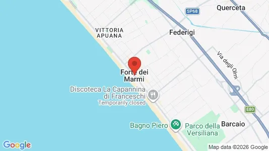 Apartments for rent i Forte dei Marmi - kort over placeringen