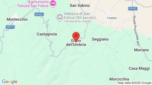 Apartments for rent i Giano dell'Umbria - kort over placeringen