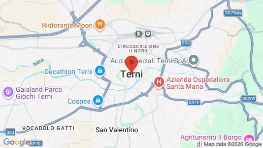 Apartments for rent i Terni - kort over placeringen