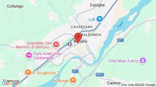 Apartments for rent i Belluno - kort over placeringen