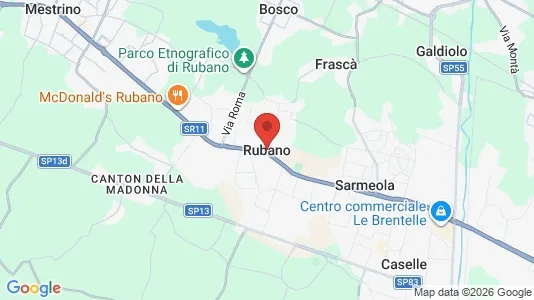 Apartments for rent i Rubano - kort over placeringen