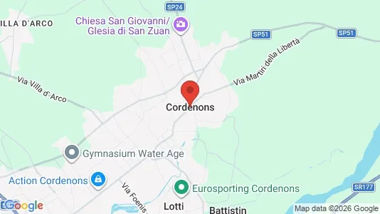 Apartments for rent i Cordenons - kort over placeringen
