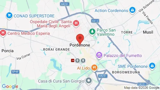 Apartments for rent i Pordenone - kort over placeringen