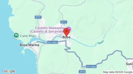 Apartments for rent i Bosa - kort over placeringen