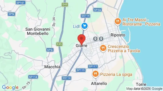 Houses for rent i Giarre - kort over placeringen
