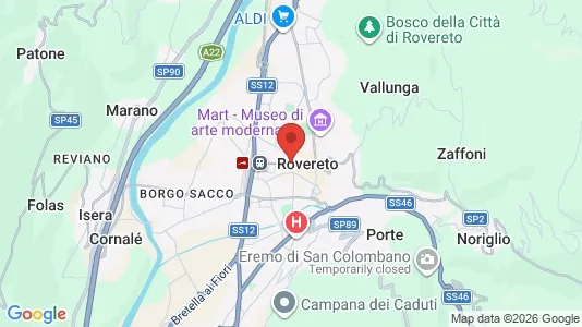 Apartments for rent i Rovereto - kort over placeringen