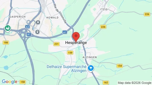 Rooms for rent i Hesperange - kort over placeringen