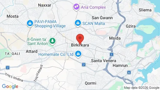 Apartments for rent i Birkirkara - kort over placeringen