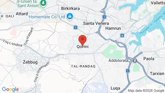 Houses for rent i Qormi - kort over placeringen