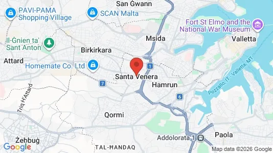 Apartments for rent i Santa Venera - kort over placeringen