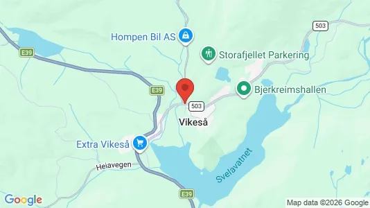 Houses for rent i Bjerkreim - kort over placeringen