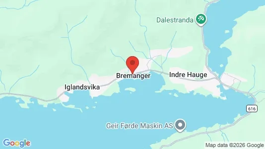 Houses for rent i Bremanger - kort over placeringen