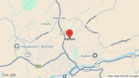 Houses for rent i Halden - kort over placeringen