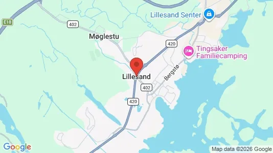 Houses for rent i Lillesand - kort over placeringen