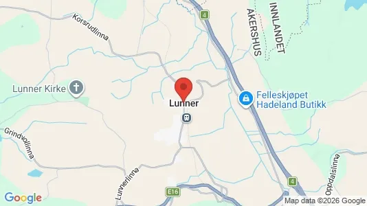Houses for rent i Lunner - kort over placeringen