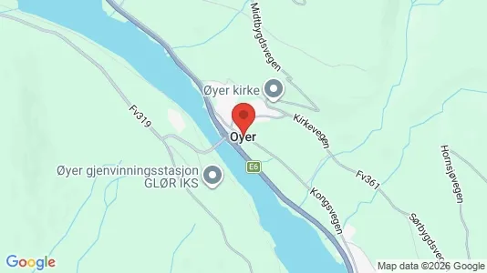 Houses for rent i Øyer - kort over placeringen