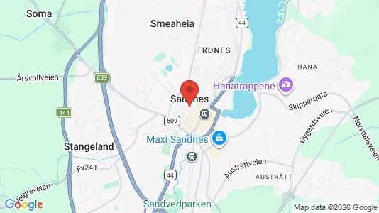 Houses for rent i Sandnes - kort over placeringen