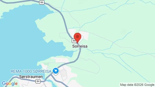Houses for rent i Sørreisa - kort over placeringen