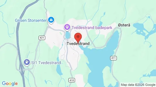 Houses for rent i Tvedestrand - kort over placeringen